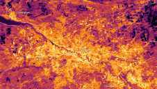 Satellite image of Glasgow land surface temperature. Image: ESA NCEO (U. Leicester) 